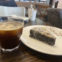 Vegan cake and coffee   at United Coffee Beans in Baku