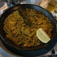 Vegan paella  at El Pato in Menorca