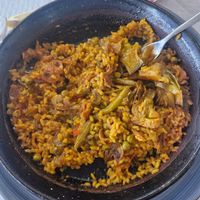 Vegan paella 🥘 😋 at El Pato in Menorca