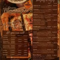 vegane Flammkuchen mit Sojasosse statt Crème fraiche at Flammkuchenhaus in Saarbrucken