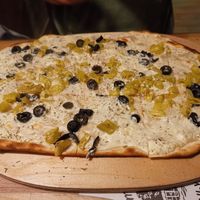 Flammkuchen Mediterran, vegan at Flammkuchenhaus in Saarbrucken