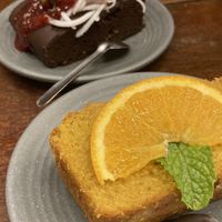Chocolate brownie and orange cake   at Chickpea Eatery Thuan Chay in Hoi An