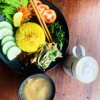 Chicken and rice at Chickpea Eatery Thuan Chay in Hoi An