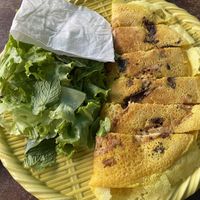 This pancake was so amazing but I ate it wrong at first.   Gotta wrap it in the rice paper for the full effect.  Super yum!!  at Chickpea Eatery Thuan Chay in Hoi An