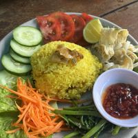 ‘Chicken’ and rice   at Chickpea Eatery Thuan Chay in Hoi An