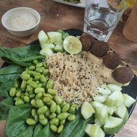 Falafel plate at Chickpea Eatery Thuan Chay in Hoi An