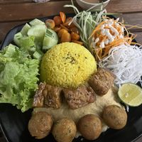 Falafel plate  at Chickpea Eatery Thuan Chay in Hoi An