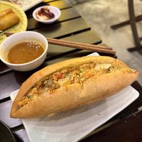 Baguette with scrambled tofu  at Chickpea Eatery Thuan Chay in Hoi An