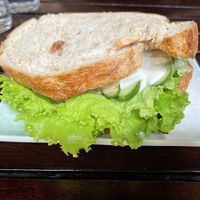 Belegtes Sandwich mit unter anderem veganem Käse ..  at Chickpea Eatery Thuan Chay in Hoi An