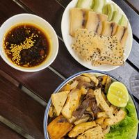 Cao lau and vegan cheese 😊 at Chickpea Eatery Thuan Chay in Hoi An