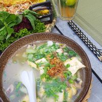 Vegan glass noodle soup & bánh xèo (Vietnamese crèpe) at Annam Grill in Munich