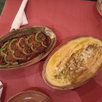 Eggplant Iman and smashed fava beans at EPIKERO in Ioannina