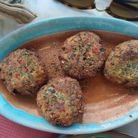 Zucchini balls (one is already missing) at EPIKERO in Ioannina