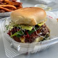 Roarale burger at Amore Arowako Vegan Club in St John