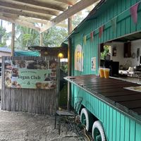 Outside  at Amore Arowako Vegan Club in St John