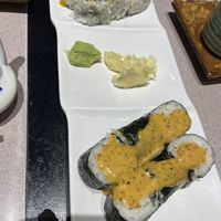 Mango and salmon sushi   at Tenon Vegetarian Cuisine in Markham