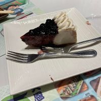 Vegan blueberry cheesecake.  at Tenon Vegetarian Cuisine in Markham