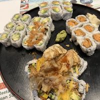 Unagi avocado, A/C, california, sweet potato and king mushroom special rolls  at Tenon Vegetarian Cuisine in Markham