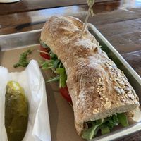red pepper humus sandwich  at Rustic Knead in Lemont