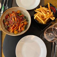 Vegan past with zucchini, eggplant and olives.   at Zinfandel Food & Wine bar in Split