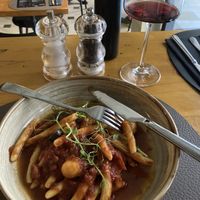 The vegan pasta was delicious!  at Zinfandel Food & Wine bar in Split