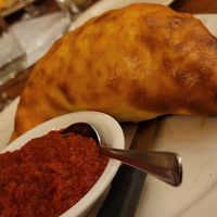 Supreme calzone. W vegan sausage & vegan cheese   at Marcello's Cucina Italiana in Sunriver