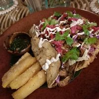 Jackfruit Tacos and cassava chips at Casa Curandera Bali in Ubud