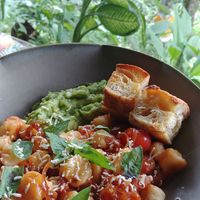 Gnocchi not good, too floury. Bread terrible. at Casa Curandera Bali in Ubud