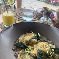 Fungi ravioli  at Casa Curandera Bali in Ubud