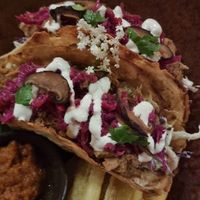 Jackfruit tacos with polenta chips at Casa Curandera Bali in Ubud