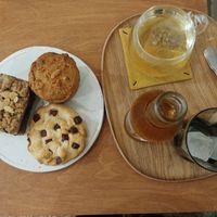 Carrot muffin, earl grey blueberry pound and choc chip cookie at To O So - 토오소  - Maybe closed in Jeju