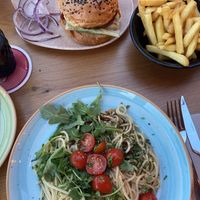 Vegan burger with Falafel Patty & Kimchi  at Rude in Mallorca