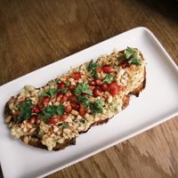 Avocado smash on sourdough toast  at Lowdown Coffee in Edinburgh