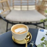 Cappuccino with oat milk  at drei&zwanzig in Karlsruhe