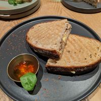 grilled sandwich with cheese and onion at drei&zwanzig in Karlsruhe