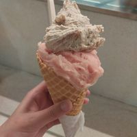 Roasted coconut and watermelon at DOPPO Gelataria in Coimbra