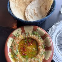 Lebanese baba ganoush with flat bread  at BeirutBay in Sliema