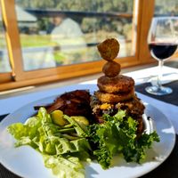 Vegan burger at Penela River Lodge & Restaurant in Penela