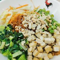 Lei Cha Bee Hoon with the Lei Cha tea (not in photo) at The Good Food Life in Central Singapore