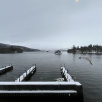 View from the restaurant   at Lake View Garden Bar in Bowness-on-windermere