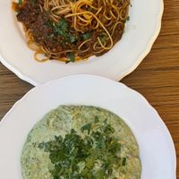 Ragu spaghetti, herb risotto  at Darc-en-Ciel in Seoul