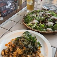 Sea pasta, mushroom on flat bread, high ball  at Darc-en-Ciel in Seoul