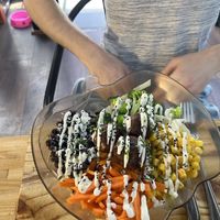 Quinoa salad with albóndigas   at Estallido Vegano in Santiago