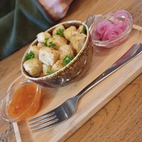 Crisp tofu starter at Tibetan Convention Tea House in Florennes