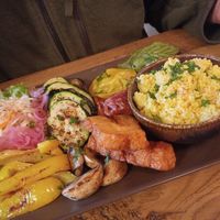Grilled vegetables dish at Tibetan Convention Tea House in Florennes