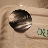 Sticker with logo at Two Monkeys in Oslo