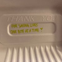 Personal touch on take-out boxes at Two Monkeys in Oslo