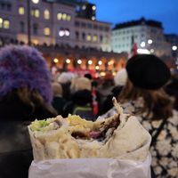 Kebab wrap. Came on international women's day, 8th of March, so the square was full of people ✊ at Two Monkeys in Oslo