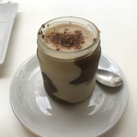 Chocolate hazelnut pudding pot at Vegan Folie's in Paris