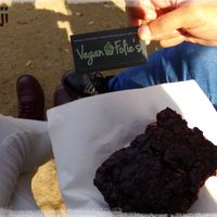 Vegan brownie at Vegan Folie's in Paris